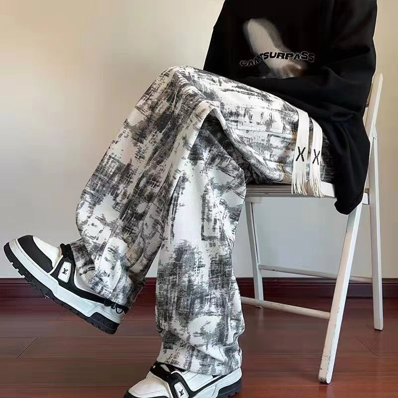 Niche Tie-dye Draped Pants Men's Autumn American Style