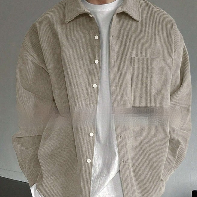 Men's Corduroy Long-sleeved Casual Shirt