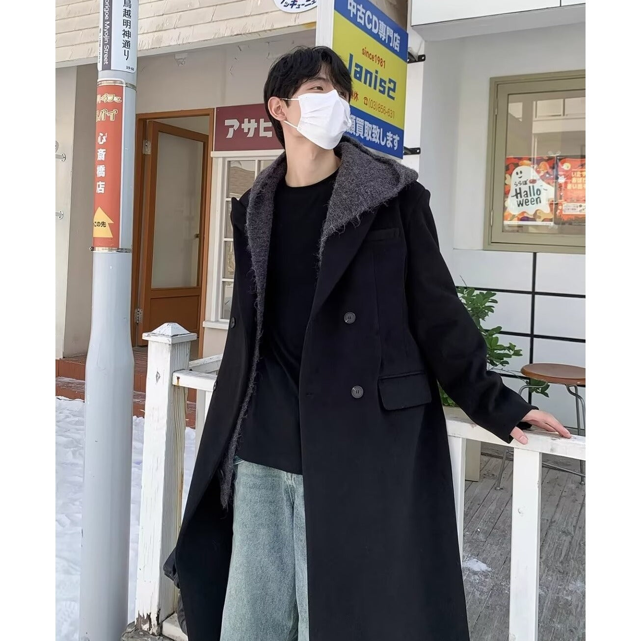 Long Woolen Coat Woolen British Style Trench Coat Spring