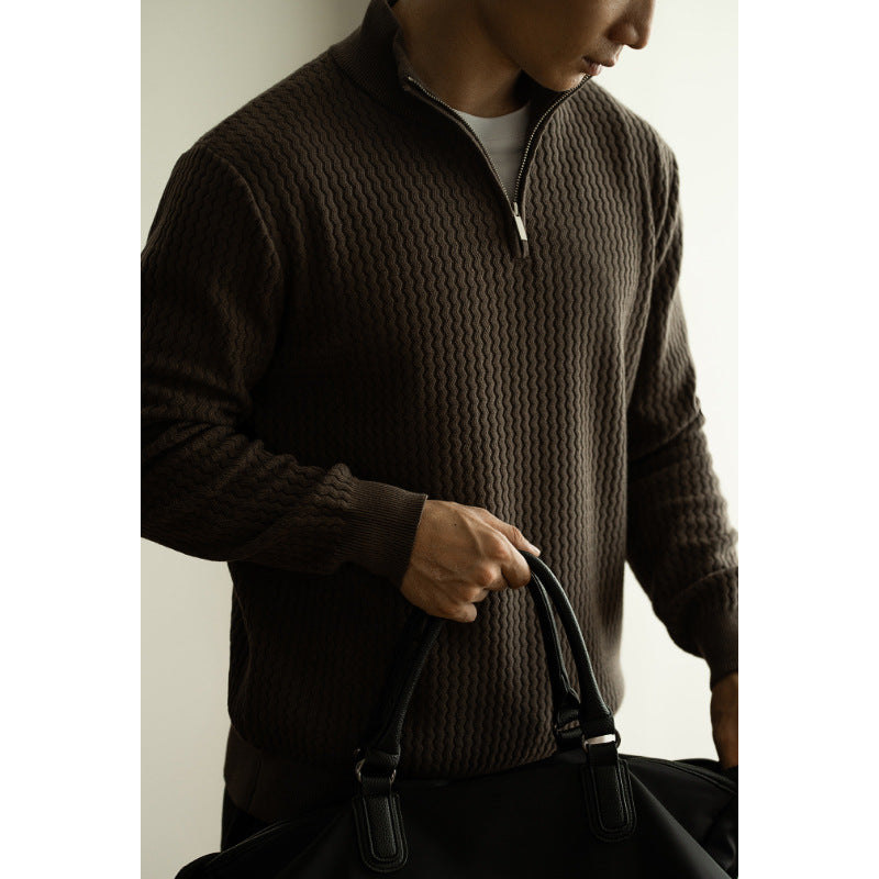 Turtleneck Zipper Sweater Men's Coat Thick Long Sleeve