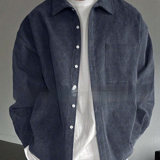 Men's Corduroy Long-sleeved Casual Shirt